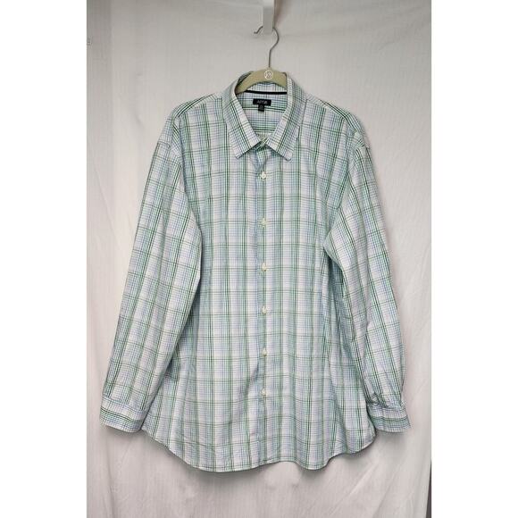 Apt.9 Button Down Long Sleeve Plaid Green Shirt Size XXL - Picture 3 of 6